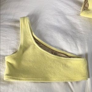 Frankies Bikini Yellow Terrycloth Material